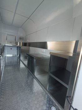 Retro Stainless Steel Food Trailer PSS5021 im US-Retro-Design mit Edelstahl